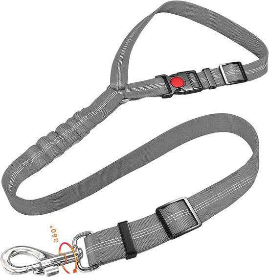 Cintura di sicurezza per cani regolabile con ammortizzazione elastica e supporto testa riflettente