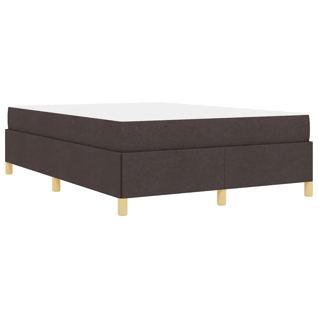 vidaXL Letto a molle Marrone scuro e Bianco 140 x 190 cm Tessuto