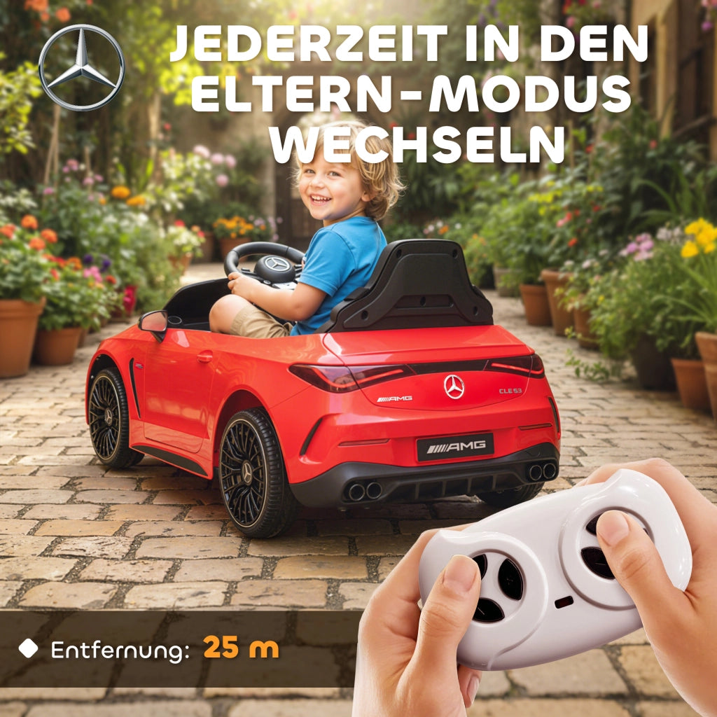 Auto elettrica per bambini Mercedes ¨C zephmum ¨C Rosso, 12V, telecomando, LED, musica, 3-6 anni