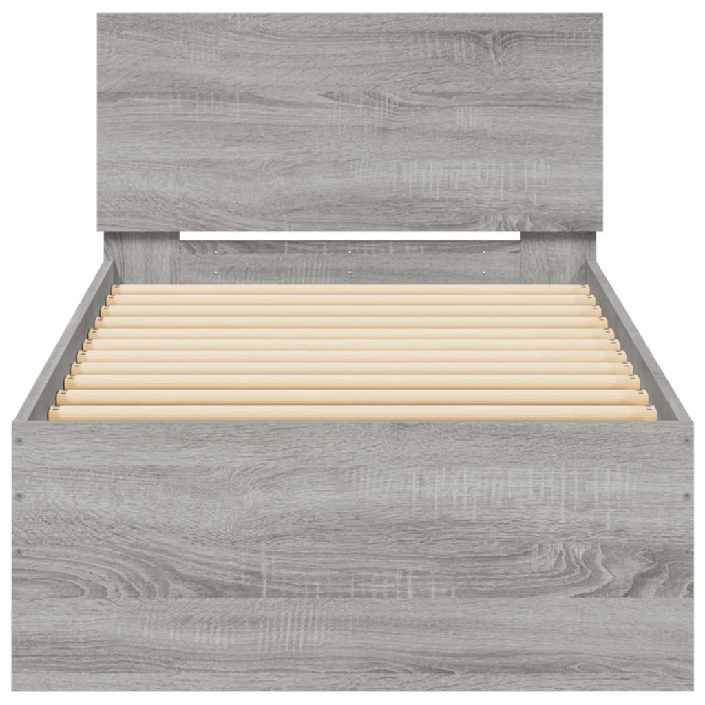 Struttura letto con testata Sonoma grigia 80 x 200 cm 8009020