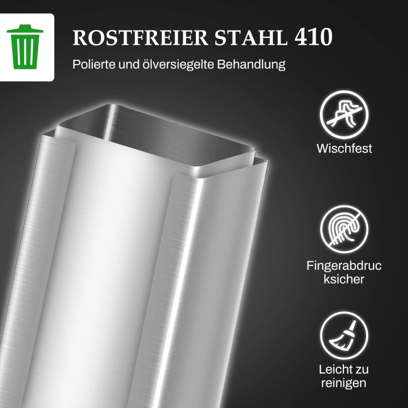 PATTUMIERA 20 L A PEDALE IN ACCIAIO INOX ARGENTO 21,5 x 37,2 x 57 cm