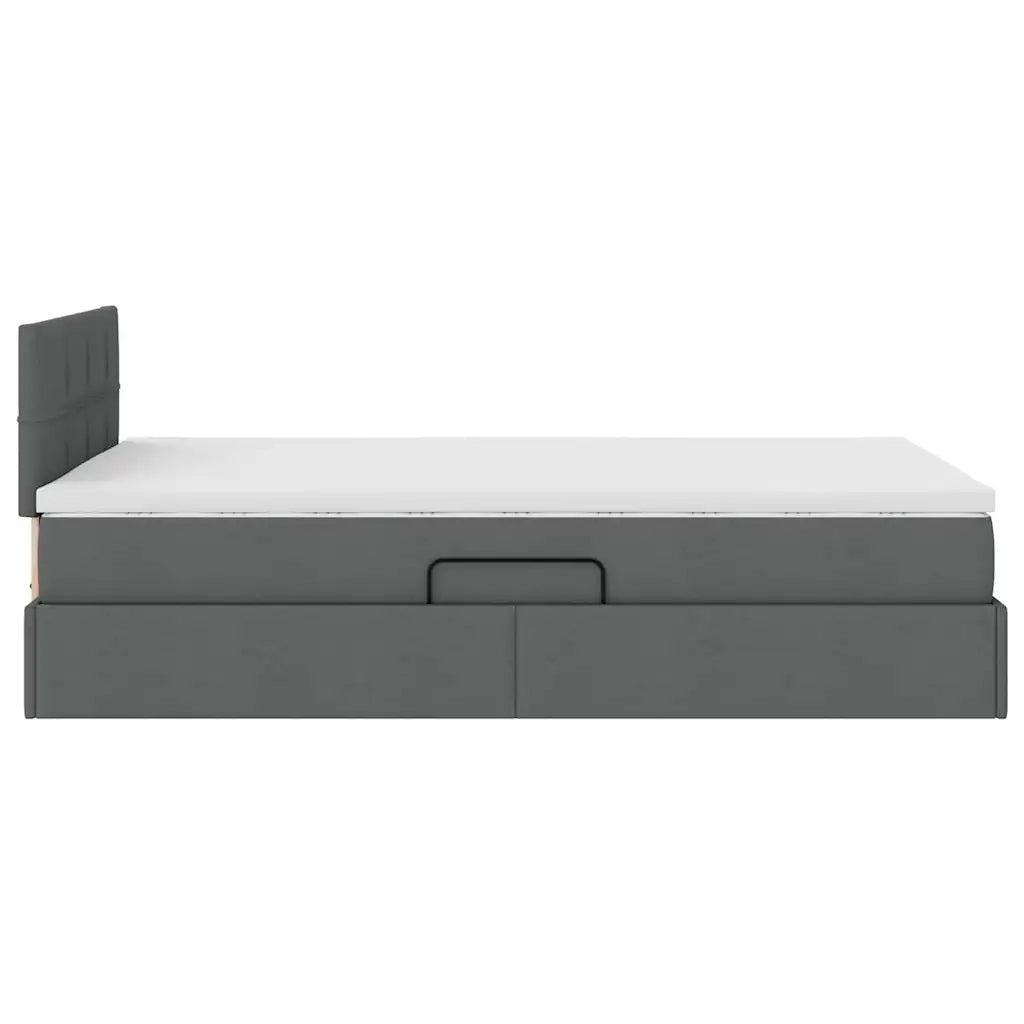 Letto con contenitore e materasso Grigio scuro 120 x 190 cm