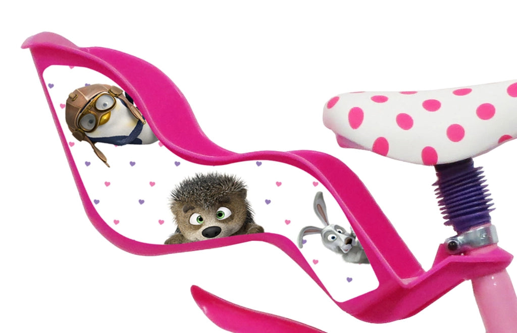 Bicicletta per Bambine 14" Masha e Orso Freni Caliper e Stabilizzatori in Acciaio Hi-Ten Rosa