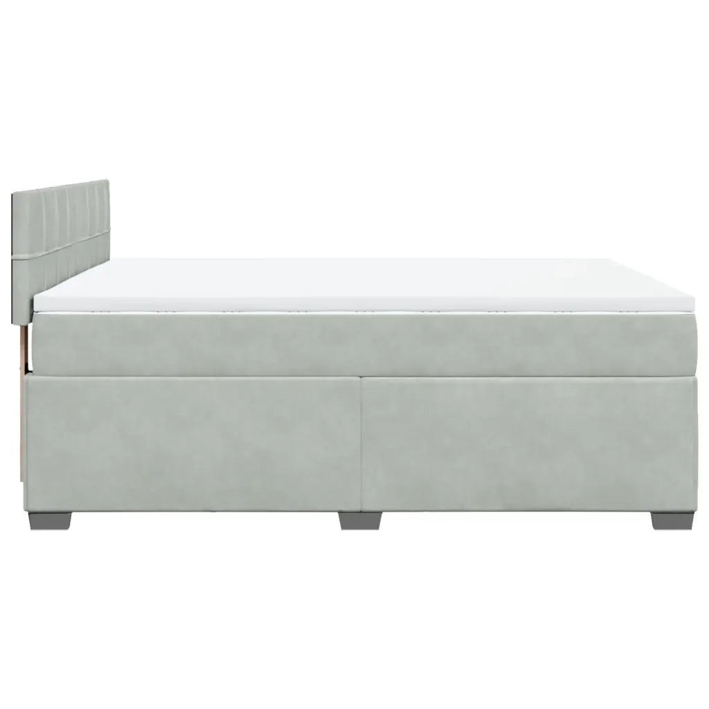 Giroletto a Molle con Materasso Grigio Chiaro 140x200cm Velluto 3286330