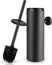 Borsetto per il water con fissaggio alla parete, in acciaio inossidabile, con copertura chiusa e impermeabile, set di borsetti per il water con cassetta di raccolta per la vasca da bagno, nero
