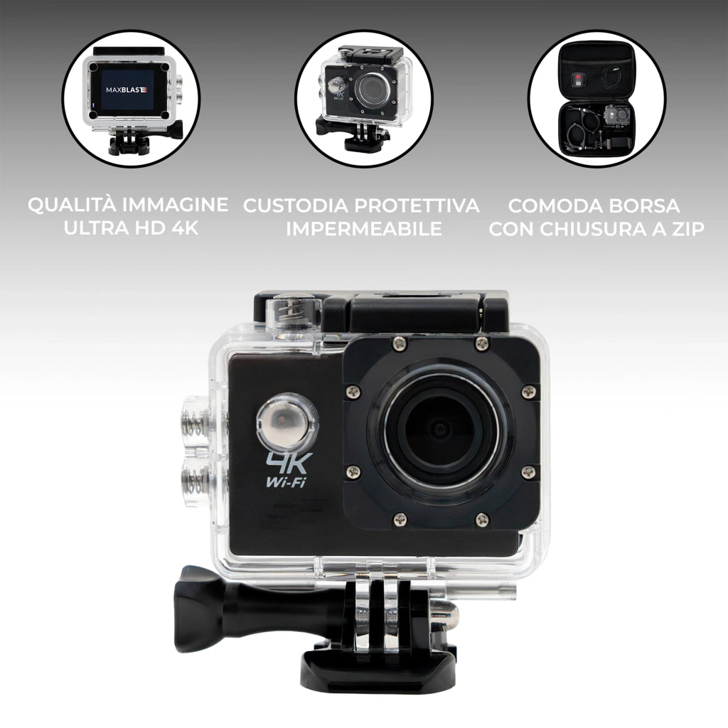 Telecamera 4K per aspiratore grondaie zoom 4x Wi-Fi impermeabile ricaricabile