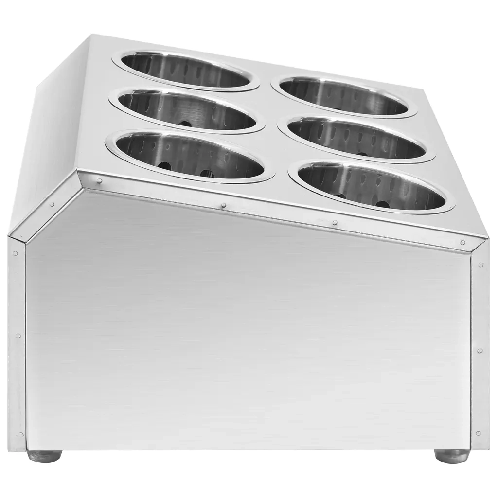 Portaposate con 6 Inserti Quadrato in Acciaio Inox 51230