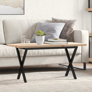 Tavolino Salotto Telaio a X 90x40x45,5 cm Legno Pino e Acciaio