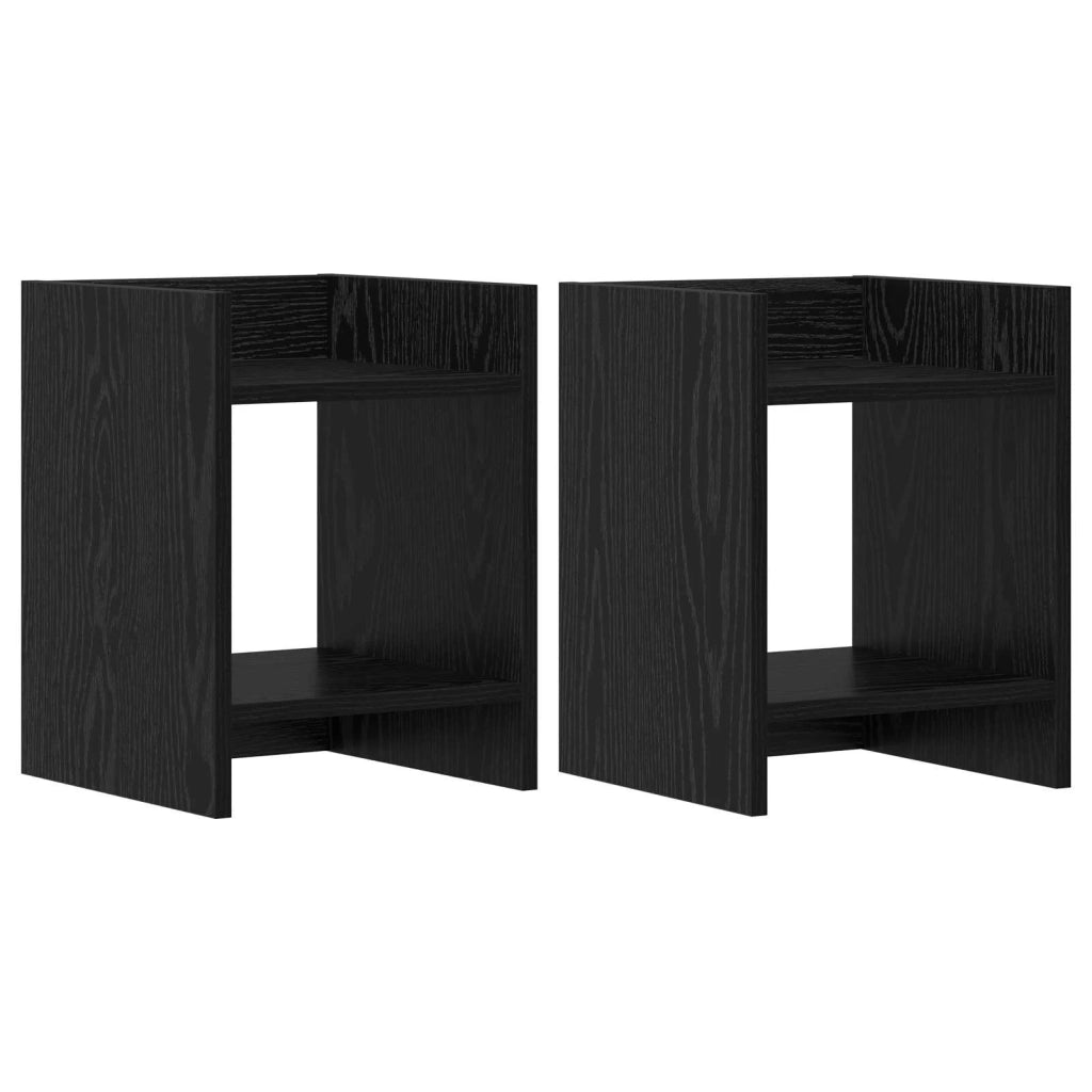 Supporto per piante 2 pz Rovere Nero 30 x 30 x 40 cm 899613