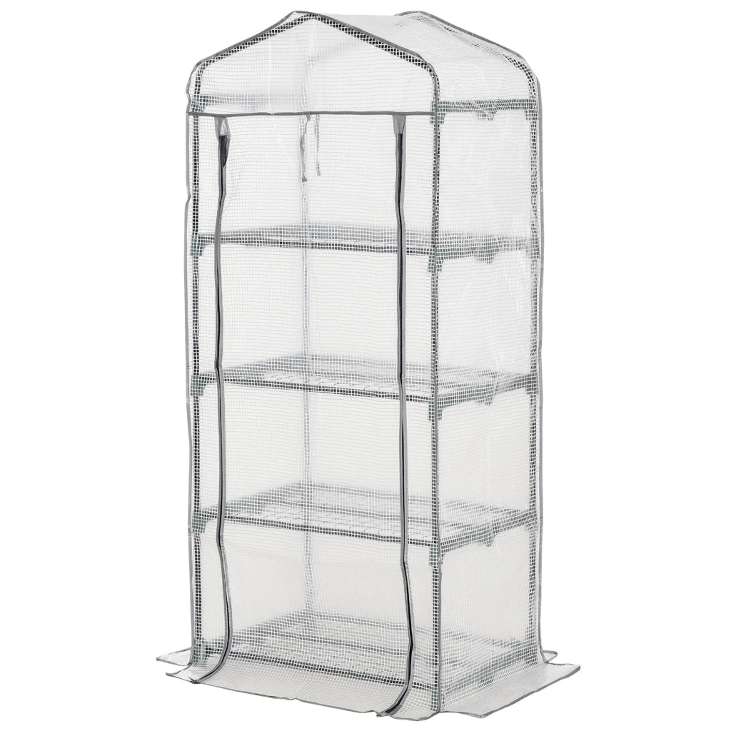 Serra da giardino ¨C zephmum ¨C 4 ripiani, 70x50x160 cm, bianco