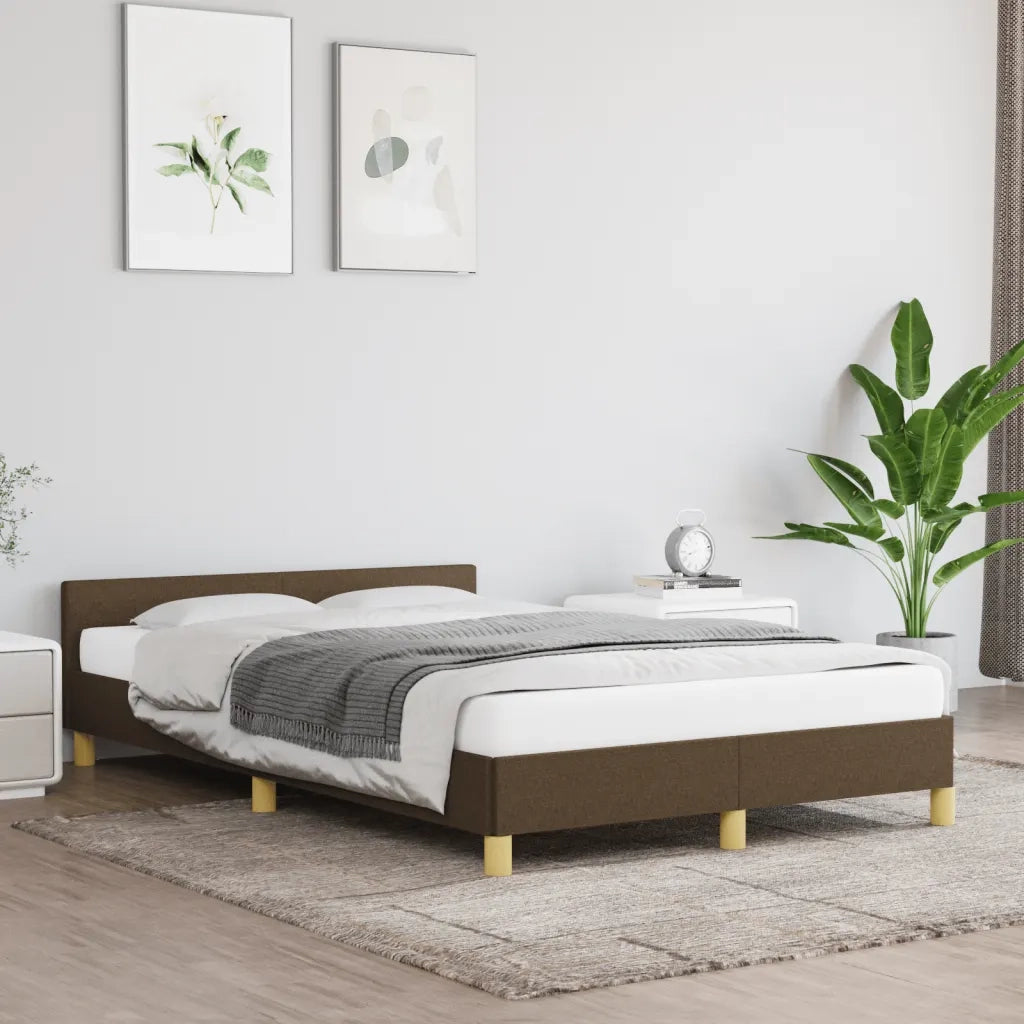 Giroletto senza Materasso Marrone Scuro 80x200 cm in Tessuto 379537
