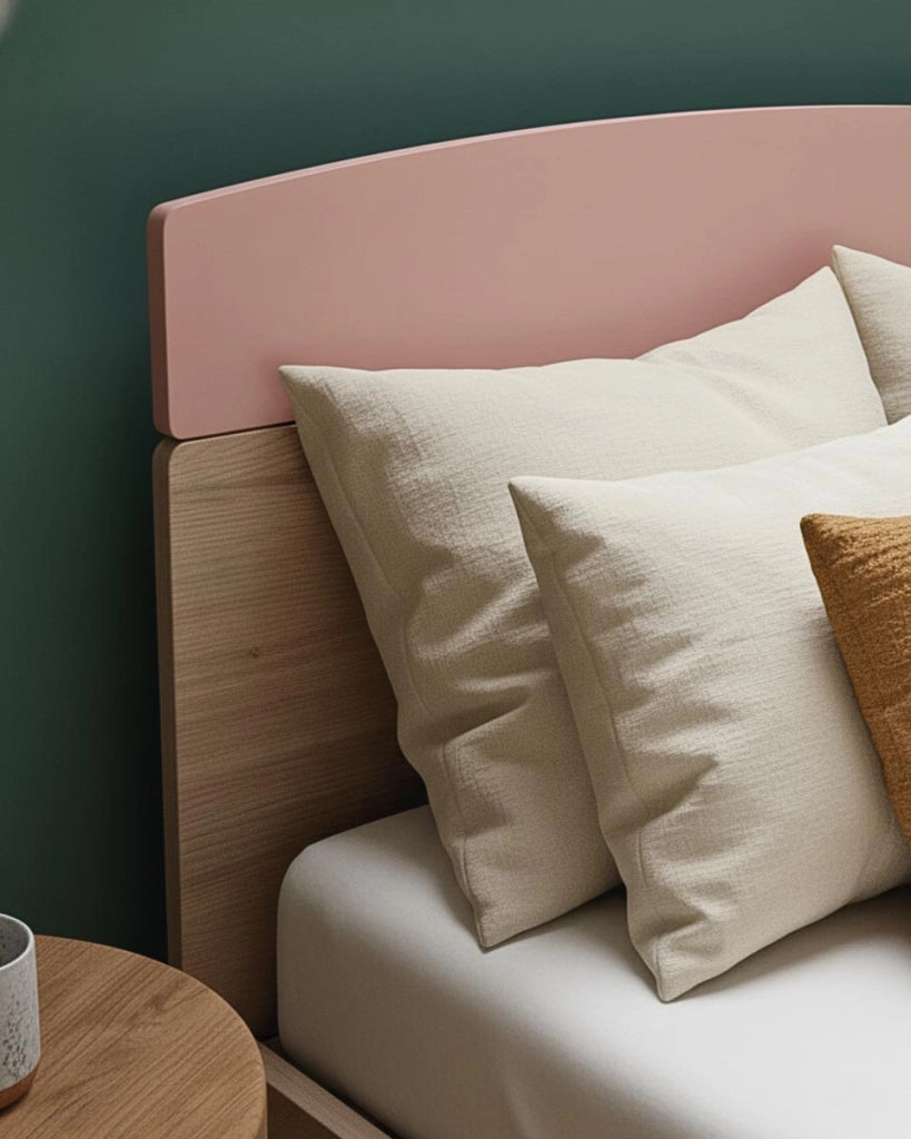 Letto Smile con fascioni e pediera - Letto singolo 127 x 197 - Struttura Virginia e rosa - Rete e materasso esclusi_