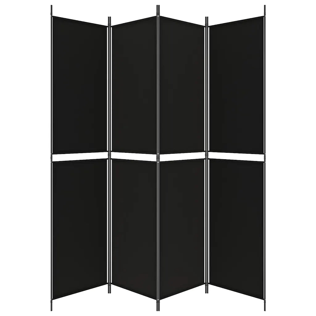 Divisorio a 4 Pannelli Nero 200x220 cm in Tessuto cod mxl 64639