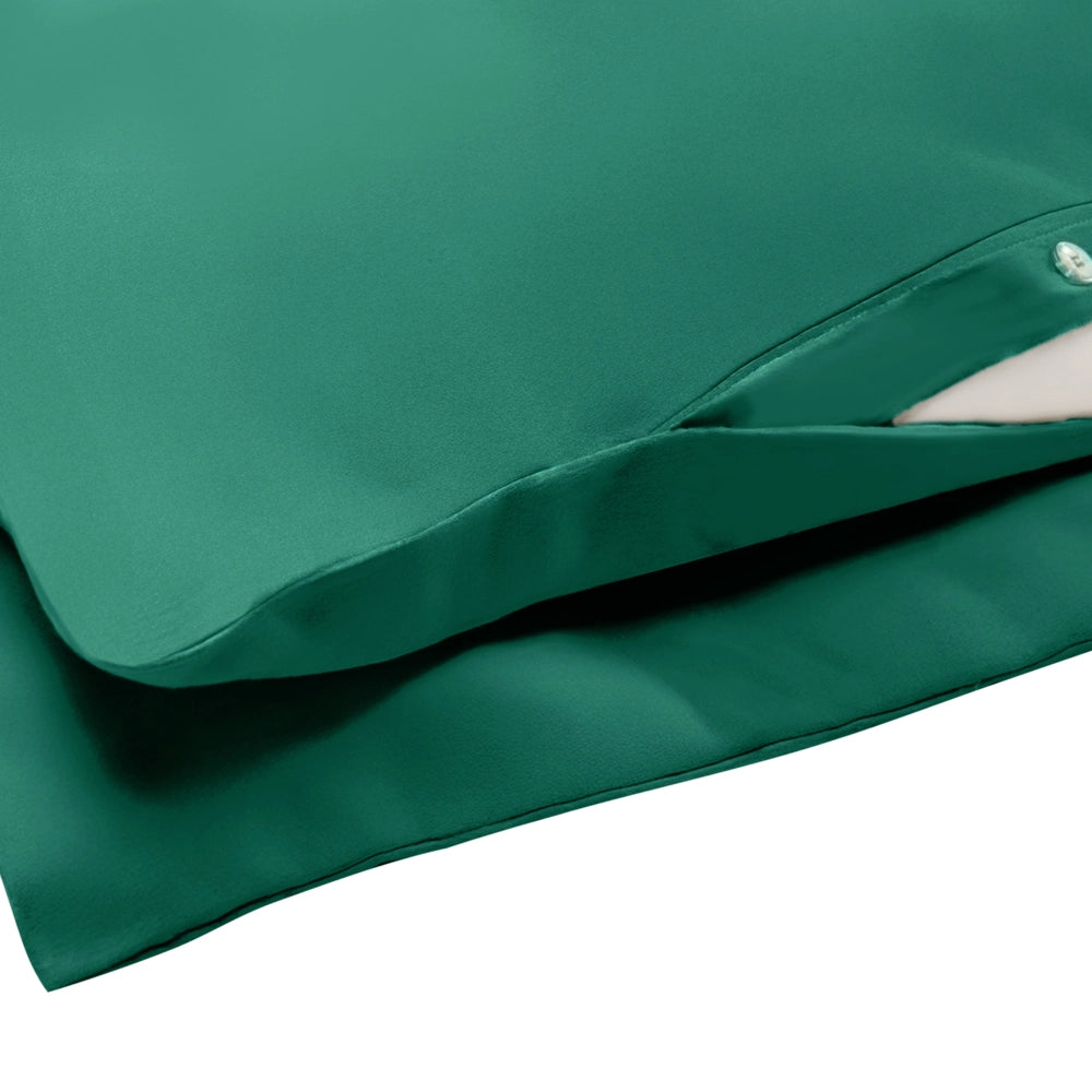 Set copripiumino e federa in cotone satinato verde 150 x 200 cm per una camera da letto moderna