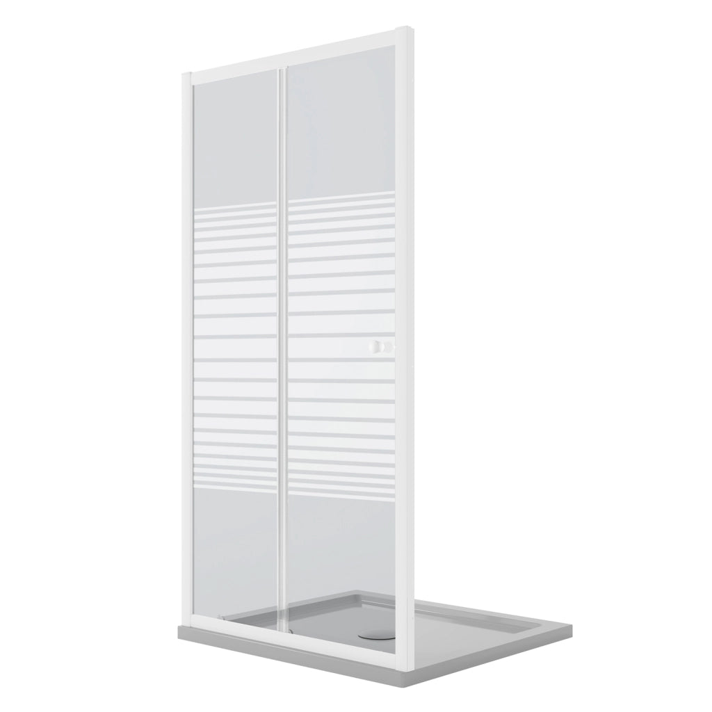 Porta Doccia Bianco 140 CM H185 Vetro Serigrafato mod. Blanc