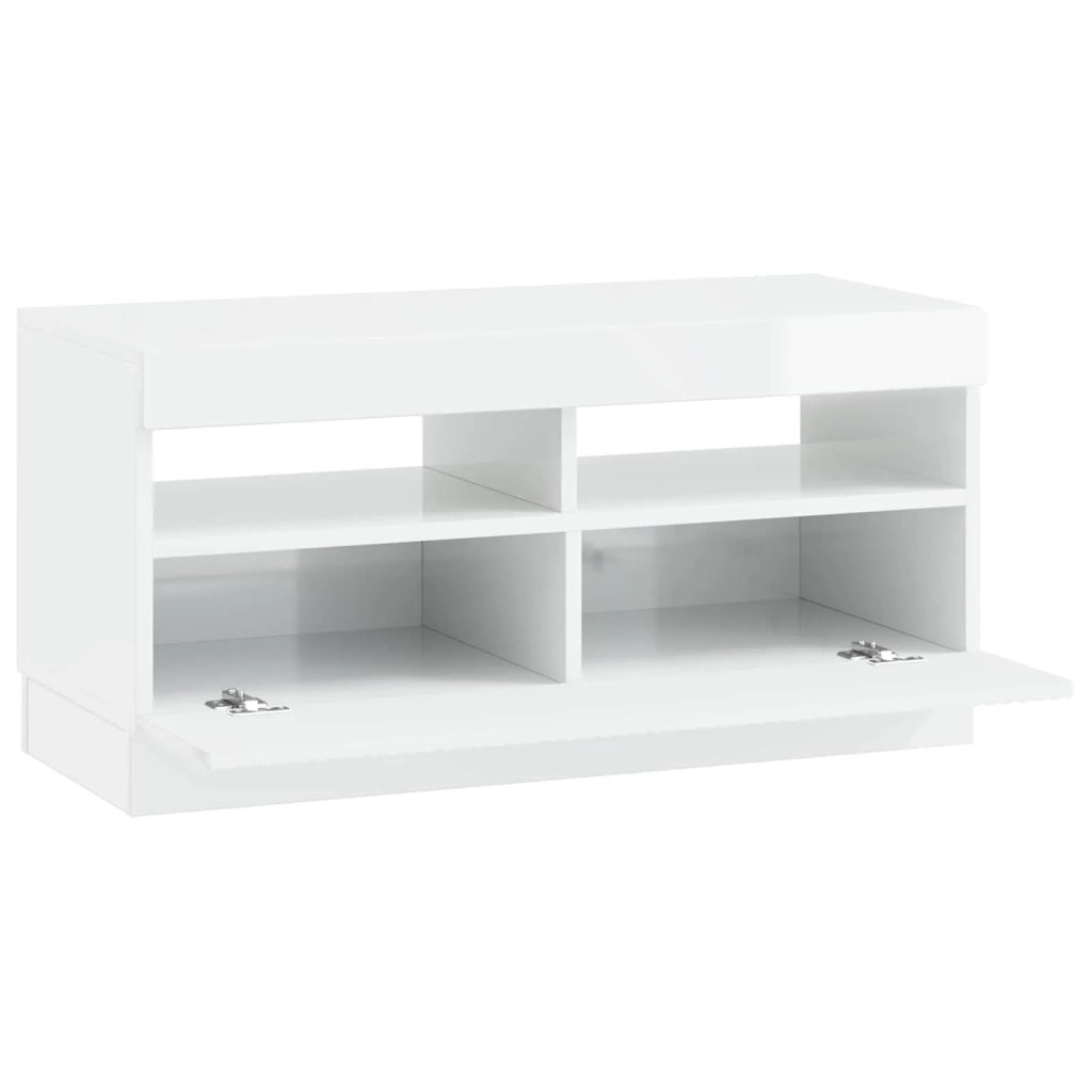 Mobile TV LED Bianco Lucido Legno ingegnerizzato 897439