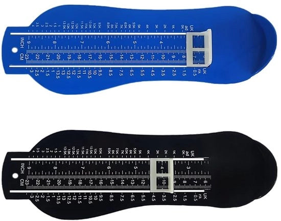 Strumento di misurazione del piede per bambini e adulti - 2 pezzi - Misurazione del piede facile - Materiale ABS - Portata 6-23 cm - Leggero e duraturo