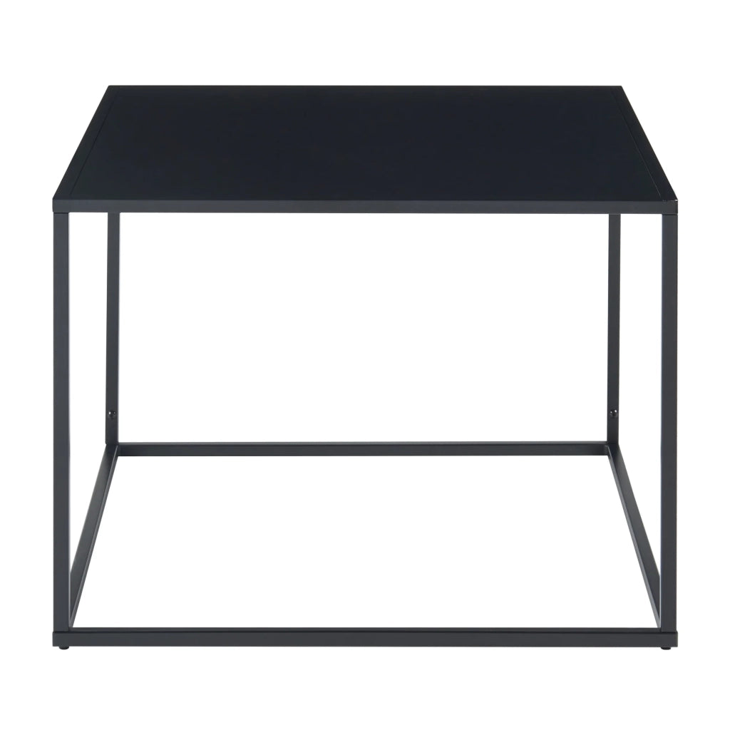 Tavolino da caffè con consolle laterale con piano quadrato in acciaio 60 x 60 x 45 cm nero opaco 03_0010851