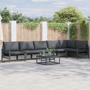 Set Divano da Giardino con cuscino 6 pcs Nero Acciaio 3378990