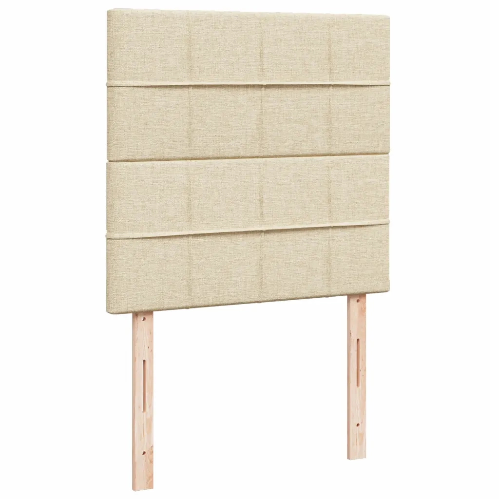 vidaXL Giroletto a Molle con Materasso Crema 100x200 cm in Tessuto