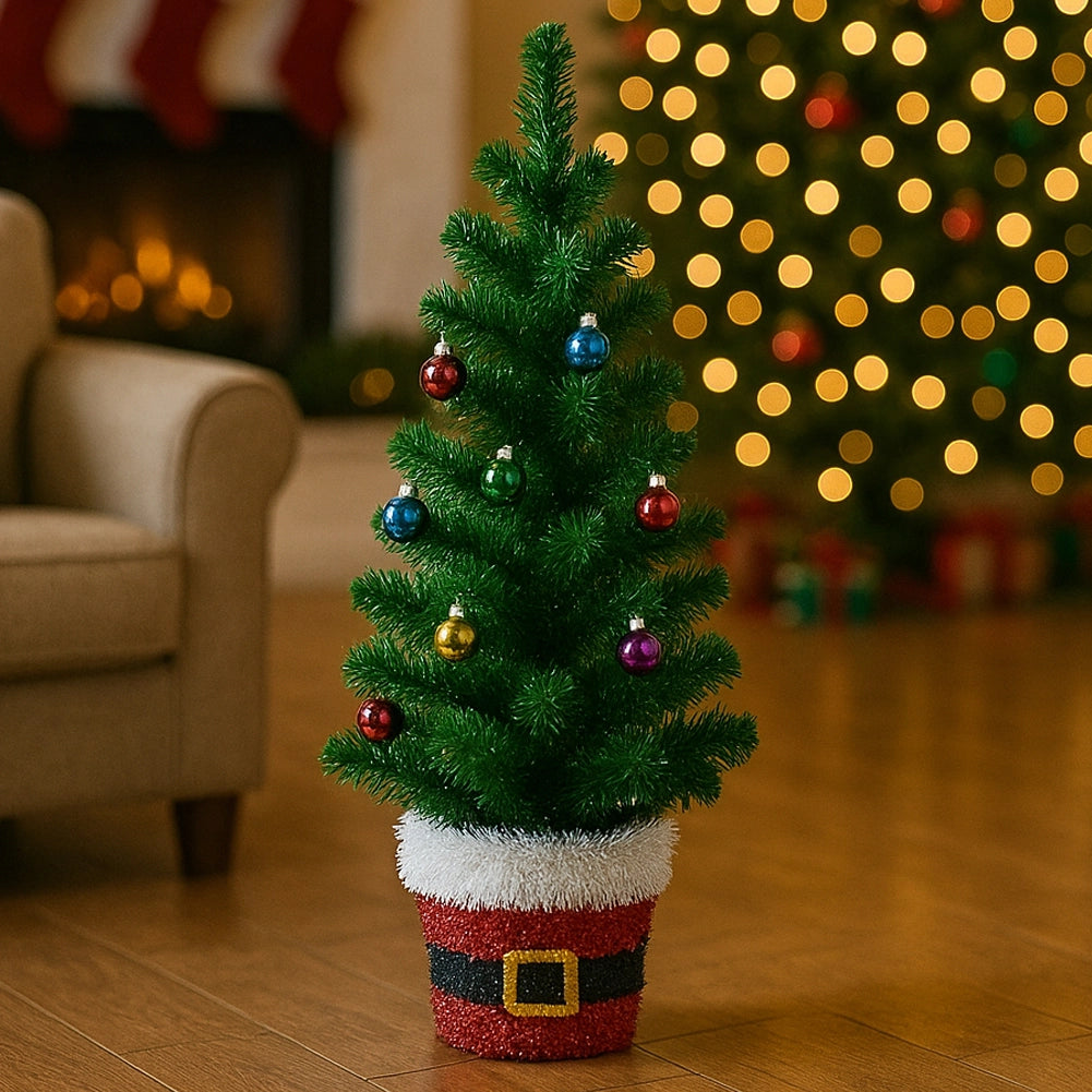 Albero di Natale in Filo 60 cm Palline Natalizie Alberello Natalizio Addobbato