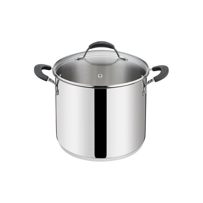 Lagostina 8900547391 Tempra Pentola con Coperchio in Vetro Acciaio Inox 18-10 20 cm 5.3 L Fondo Lagotherm Induzione colore Lucido