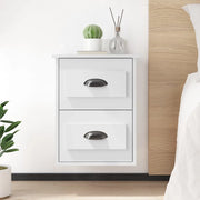 Comodino a Parete-Tavolino da notte sospeso Bianco 41,5x36x53 cm