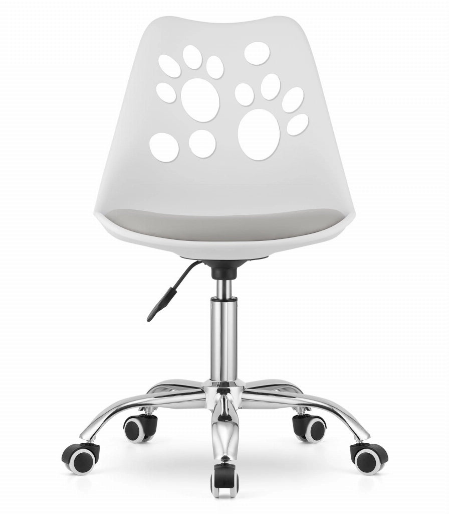 Sedia girevole ergonomica Valora PRINT bianca e grigia per ufficio domestico