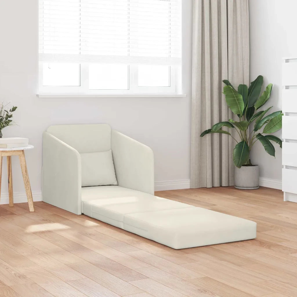Divano letto-Sofa Letto-Daybed Crema 65 x 80 x 83 cm Velluto