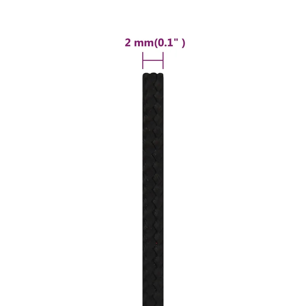 Corda da Lavoro Nera 2 mm 250 m in Poliestere cod mxl 41826