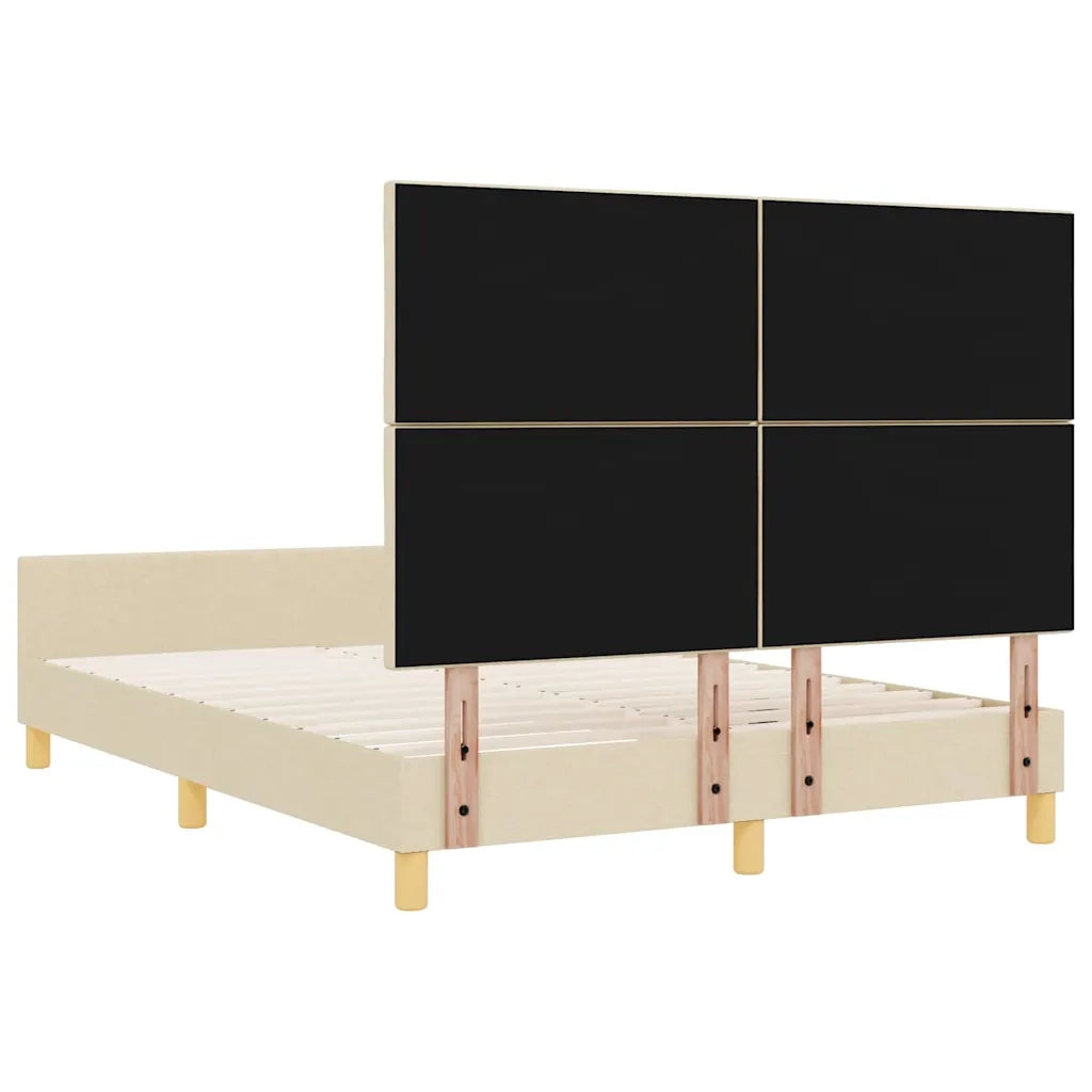 Struttura del letto con testiera Crema 160 x 200 cm Tessuto 3344821