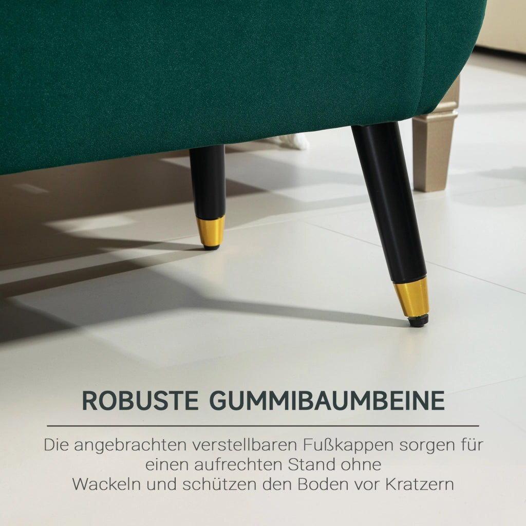 Panca contenitore in poliestere effetto velluto con seduta imbottita e coperchio apribile verde 107 × 42 × 65 cm