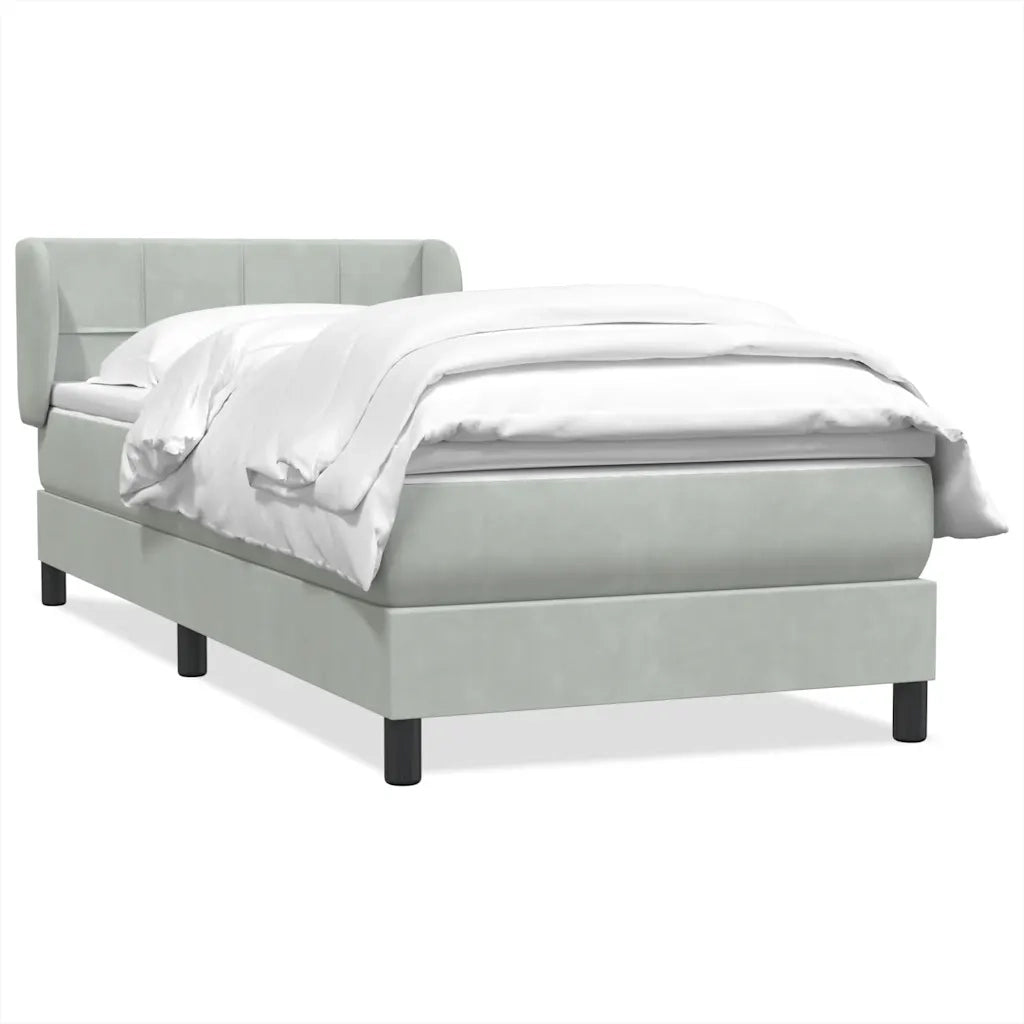 vidaXL Giroletto a Molle con Materasso grigio chiaro 90x210 cm Velluto