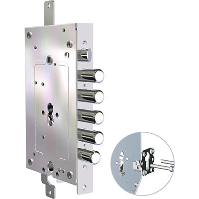 SERRATURA METALLO APPLICARE 2956 PEPE CR  DOPPIO F.SAGOM M2 TRIPL+SCR IP.MM 28 E.MM 68 DX/SX