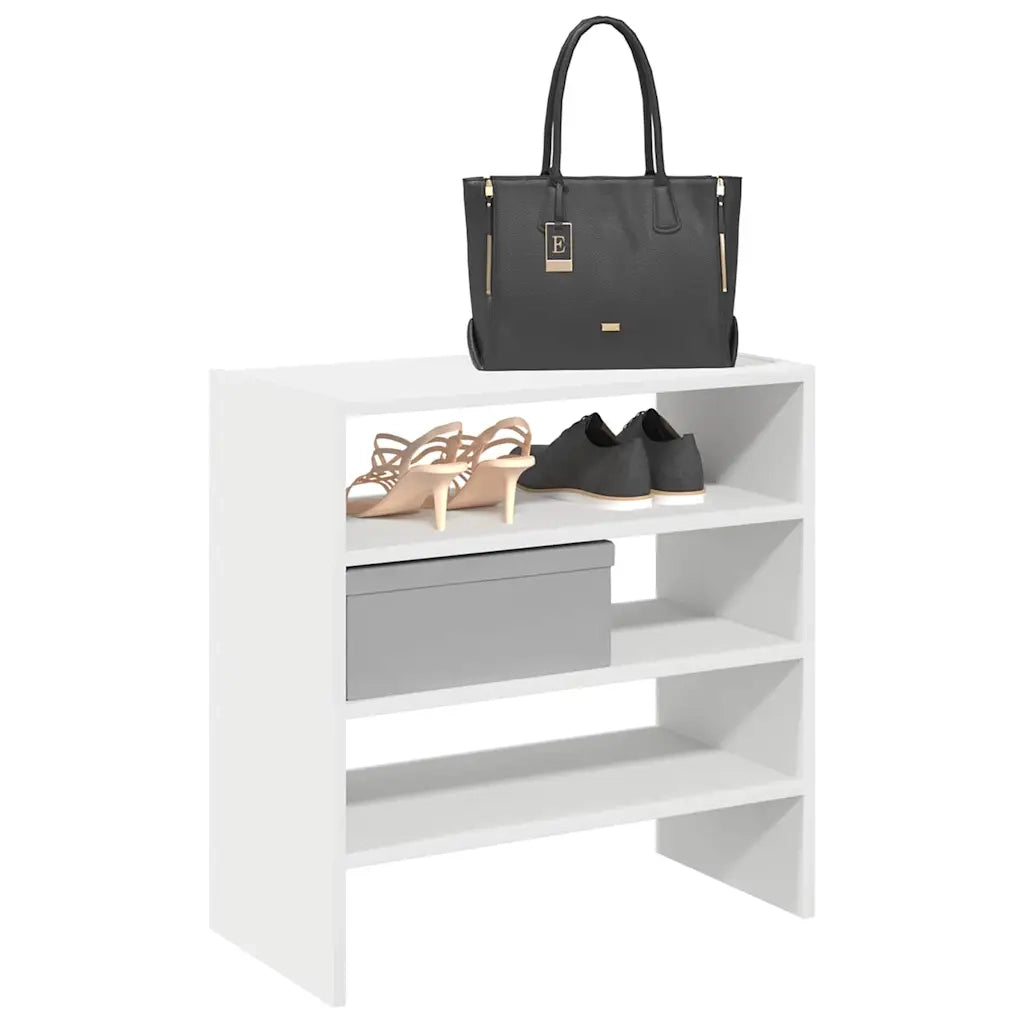 Scarpiere 2 pz Impilabili-Set di 2 Scaffale per scarpe Bianche 60x30x30,5 cm