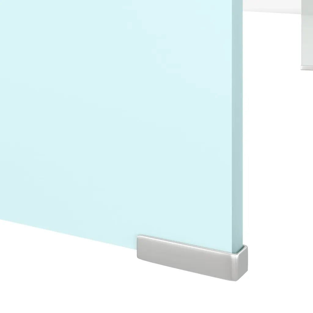 Mobile/Rialzo Porta TV in Vetro Bianco 110x30x13 cm cod mxl 33849