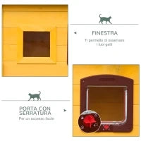 Cuccia Casetta per Animali Domestici in Legno di Abete 70 x 51.5 x 60cm