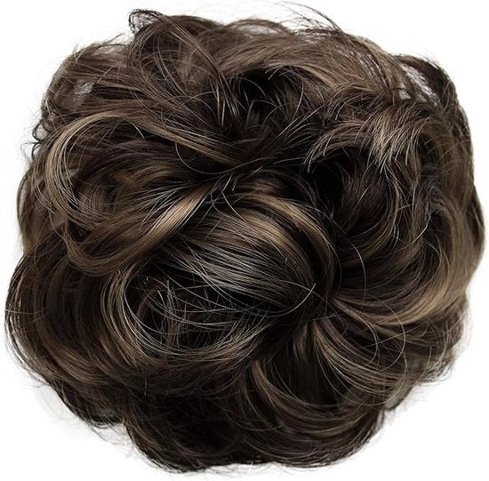 Capigliatura a volume con acconciatura a treccia opistocciata per chignon bridoletto arricciato marrone mix G34A