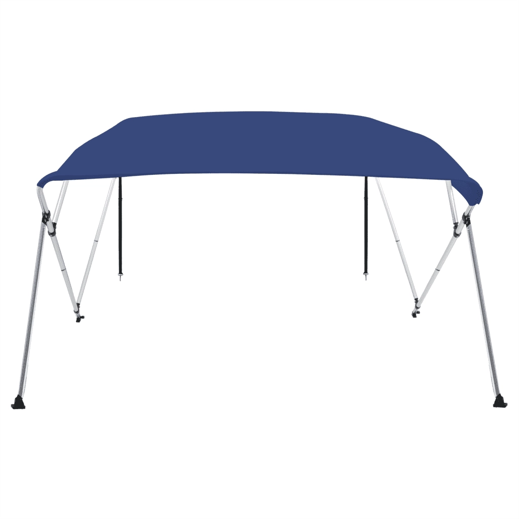 Bimini di Prua con Tendalino a 4 Archi-Tenda da Sole per Bimini di Prua Blu 243x210x137 cm