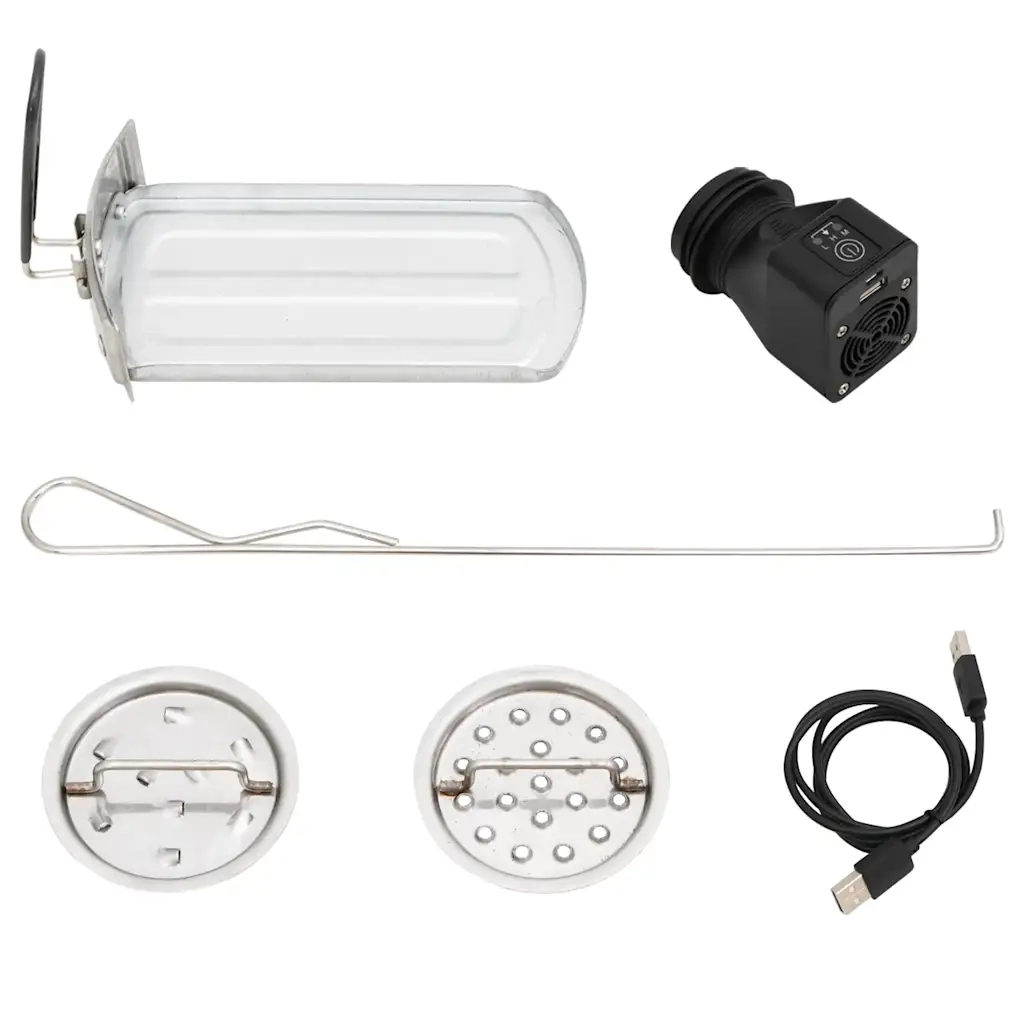 Stufa a Legna con Ventola USB Argento 35,5x26x28cm Acciaio Inox 319443