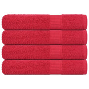 Asciugamani per Sauna 4 pz Rossi 80x200 cm 360 g/mÂ² 100% Cotone