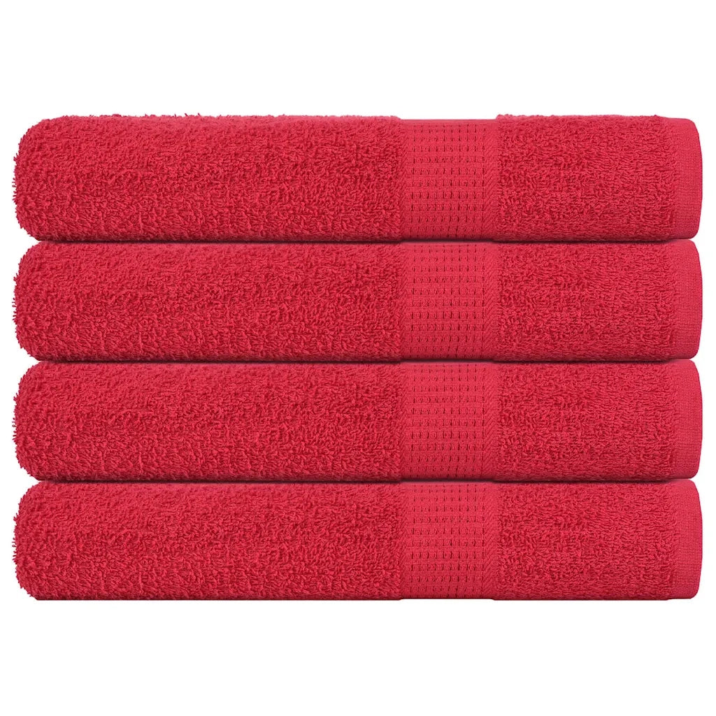 Asciugamani per Sauna 4 pz Rossi 80x200 cm 360 g/mÂ² 100% Cotone