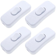Interruttore di intercapedine, scambiatore di cavi 230 V, interruttore di cavo adatto per cavi 2 e 3-filari e piccoli apparecchi o lampade, interruttore di intercapedine a rotazione bianco - Set da 4