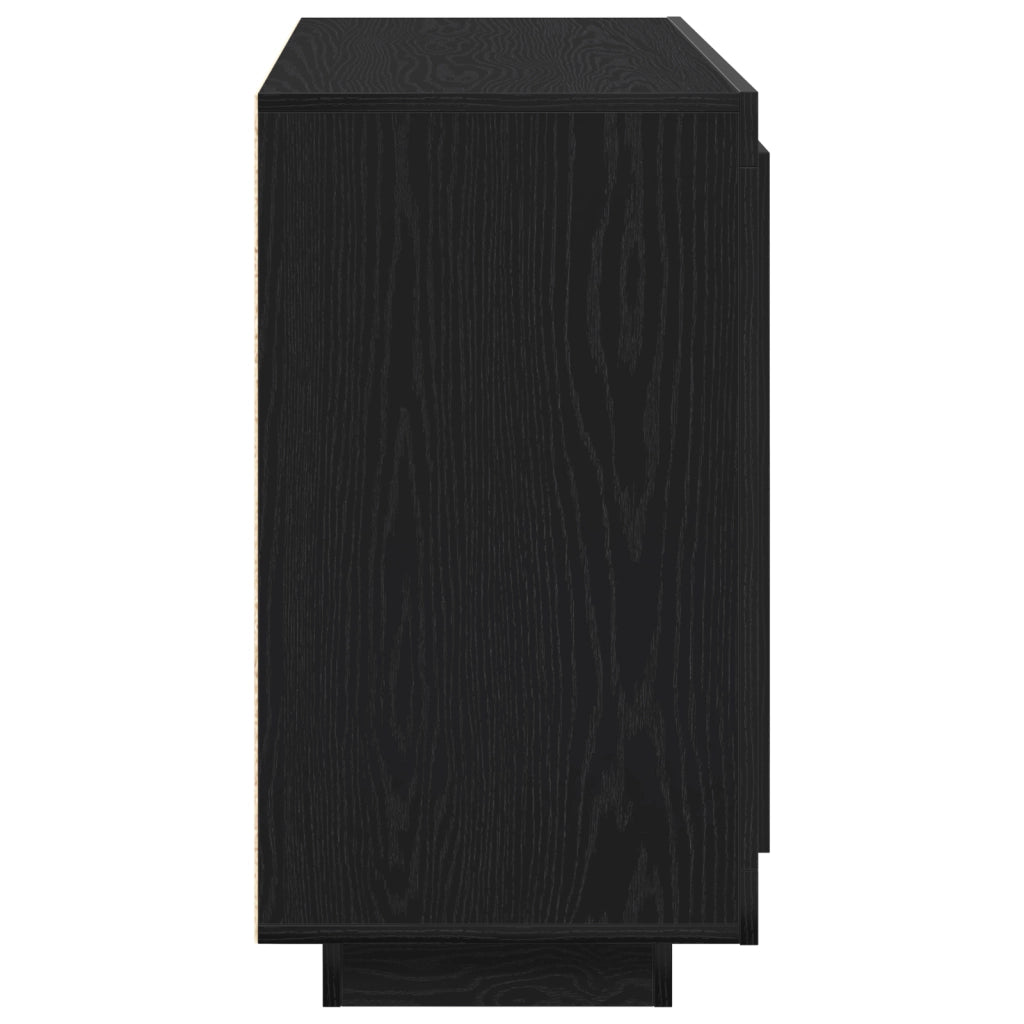 Sideboard Nero Rovere 80x40x75 cm Legno Ingegnerizzato