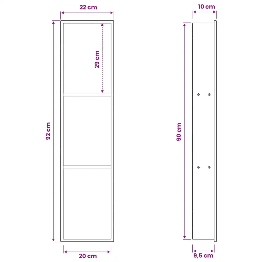 Nicchia per doccia Bianco 90 x 20 x 9,5 cm Acciaio inossidabile 42012667