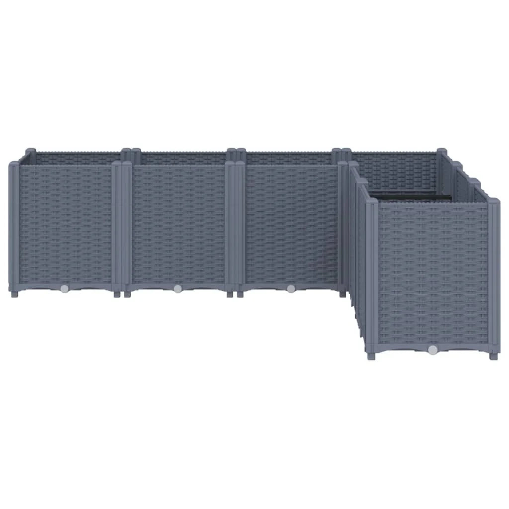 Fioriera rialzata per piante fiori terrazza giardino 160 x 120 x 53 cm PP grigio 02_0037456