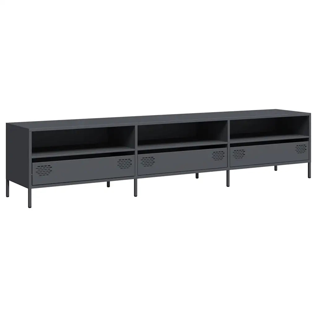 Mobile TV Antracite 202x39x43,5 cm Acciaio Laminato a Freddo 851348
