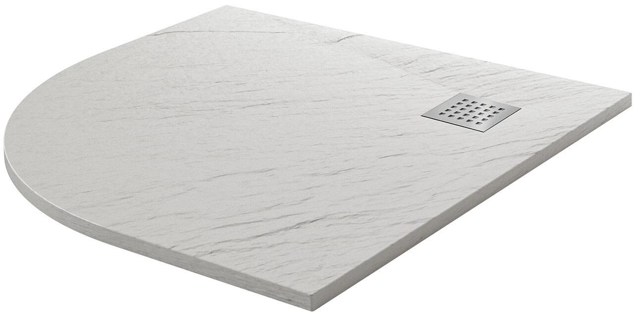 Piatto Doccia Semicircolare 90x90 cm in Acrilico Fosterberg Azalea 4 Bianco