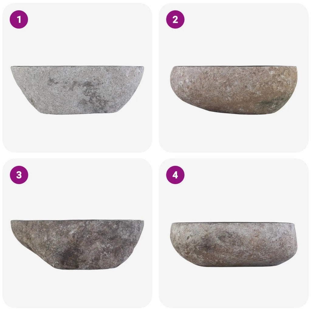 Lavabo Ovale Grigio (32-37) x (27-30) x 12 cm Pietra di Fiume 42011253