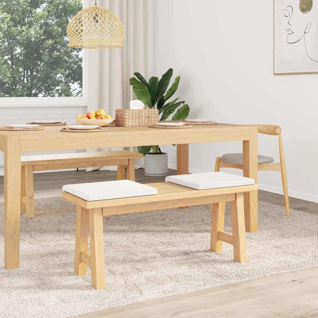 Cuscino per panchina 2 pcs Tessuto Bianco Profondità 35 cm 42043018